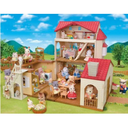 Casa con Luces, El Ático Secreto - Red Roof Country Home, Secret Attic Playroom - Sylvanian Families