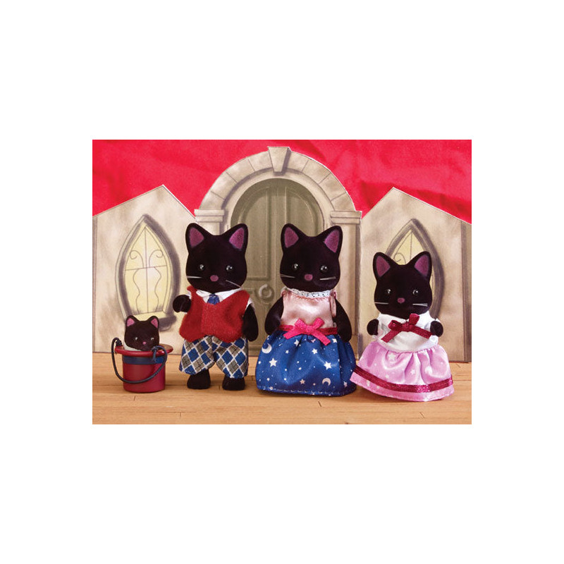 Familia Gato Medianoche - Midnight Cat Family - Sylvanian Families