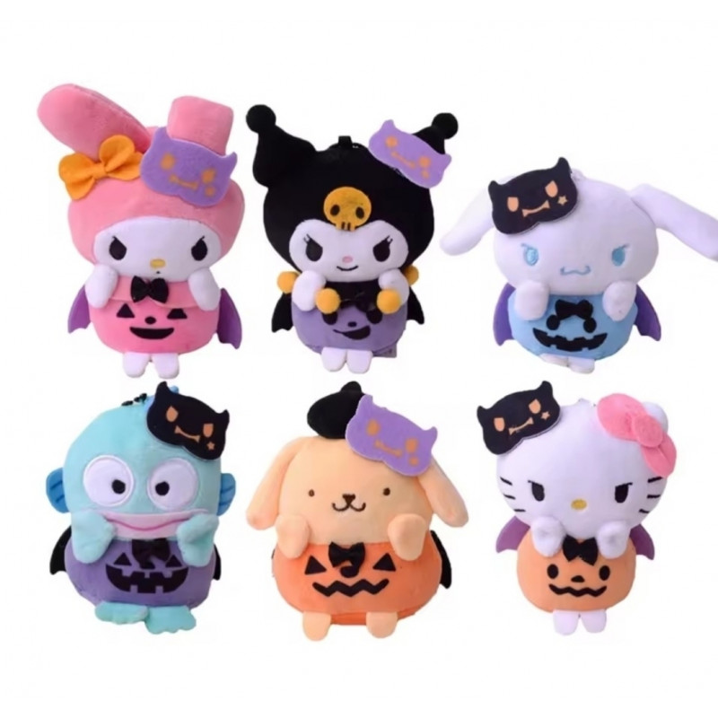 Sanrio Halloween - llavero - Hello Kitty, My Melody, Kuromi, Cinnamonroll, Pomponpurin y Hangyodon