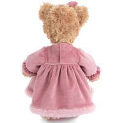 Aiko - Osita con vestido de terciopelo rosa