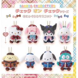 Sanrio Check on Check - Hello Kitty, Cinnamonroll, My Melody, Kuromi, Pompompurin, Pochacco, Wish Me Mell, Hangyodon