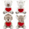 Animalitos amorosos - San Valentín - Elefante, Oso, León y Hipopótamo con corazón