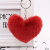 Llavero de corazón rojo y rosa