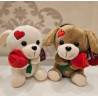 Mimoso y Amoroso - perritos con corazón y rosa - San Valentín