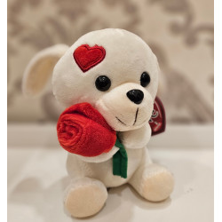 Mimoso y Amoroso - perritos con corazón y rosa - San Valentín