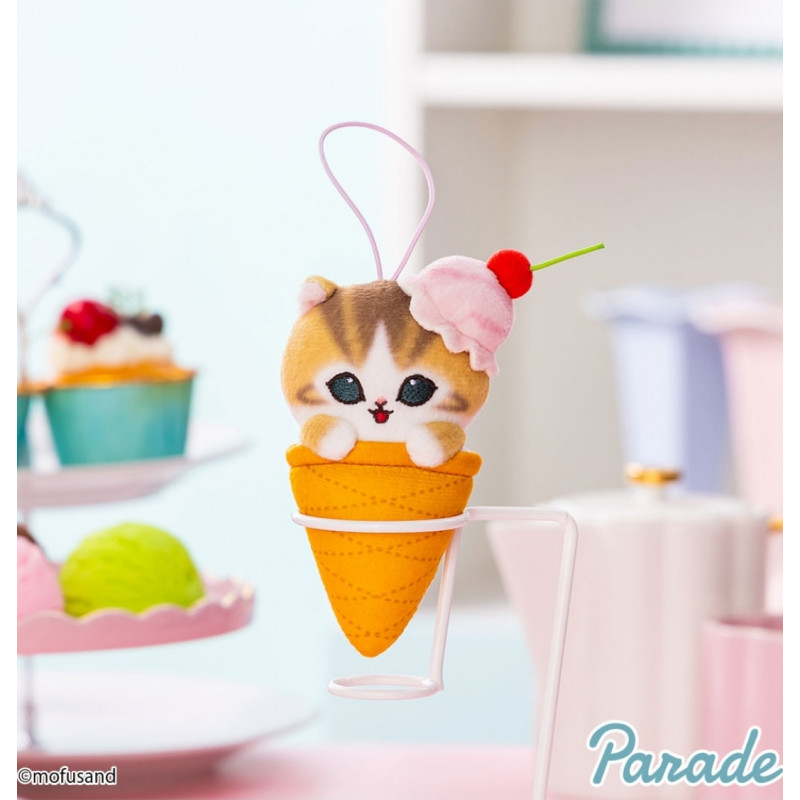 Mofusand Ice Cream Meow Strawberry S - Gatito en Helado rosa