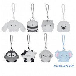 Kawaii Mochi Pop con cuerda - conejo, abeja, gato, foca, pingüino, vaca, pollito, elefante