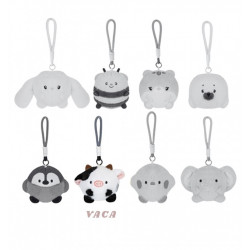 Kawaii Mochi Pop con cuerda - conejo, abeja, gato, foca, pingüino, vaca, pollito, elefante
