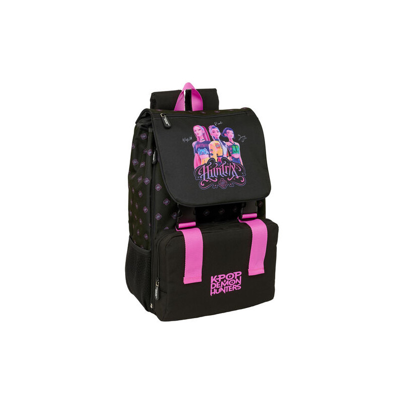 Mochila Negra Kpop Demon Hunters 41cm