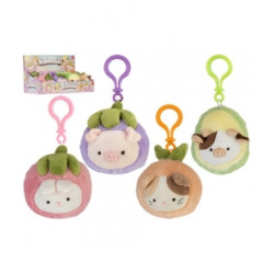 Kawaii Mochi Pop Fruity - llavero conejo, vaca, cerdo y gato.