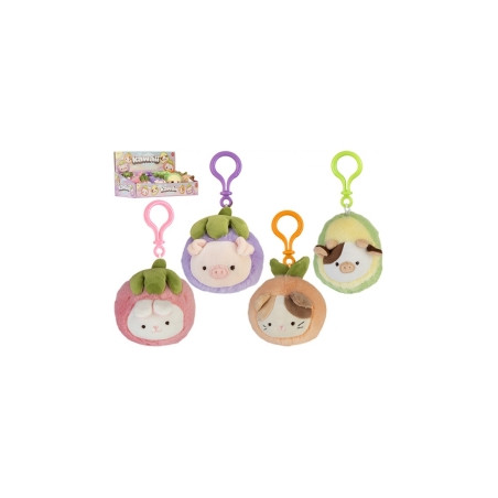Kawaii Mochi Pop Fruity - llavero conejo, vaca, cerdo y gato.