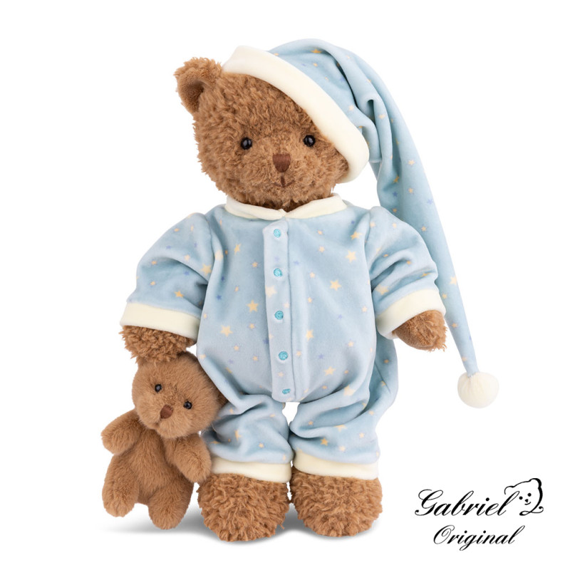 Sleepy Hugo - osito con pijama y osito de peluche